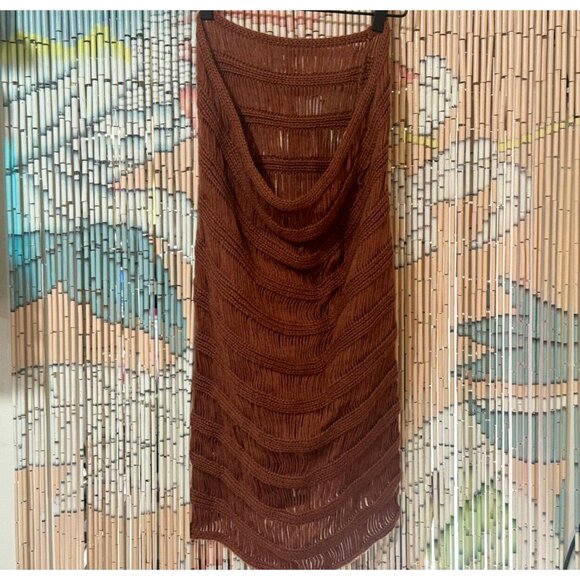 1937 Accessories Knit Tube Snood Scarf, Wool Alpaca Blend, Unisex, OS, Cinnamon - Picture 4 of 7